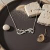 Hebrew Name Infinity Necklace — additional angle, handmade in Israel