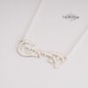 Hebrew Name Infinity Necklace — close-up detail, handmade in Israel