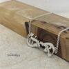Hebrew Name Infinity Necklace — natural light shot, handmade in Israel