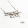 Hebrew Name Necklace with Baby Charms — detail view, handmade in Israel