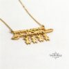Hebrew Name Necklace with Baby Charms — close-up, handmade in Israel