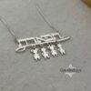 Hebrew Name Necklace with Baby Charms — additional angle, handmade in Israel