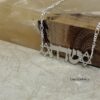 Hebrew Name Star of David Necklace — close-up detail, handmade in Israel