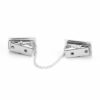 Sterling Silver Hebrew Name Tallit Clips with Jerusalem Design — close-up, handmade in Israel