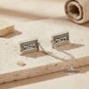 Sterling Silver Hebrew Name Tallit Clips with Jerusalem Design — alternate angle, handmade in Israel