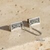 Sterling Silver Hebrew Name Tallit Clips with Jerusalem Design — additional view, handmade in Israel