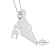 Israel Map Hebrew Name Necklace — main photo, handmade in Israel