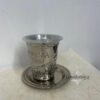 Sterling Silver Kiddush Cup Pendant from Jerusalem — three finishes side by side, handmade in Israel
