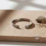 Matte Silver Cuff Bracelet — Custom Engraved for Men, Israeli Jewelry Gift