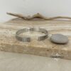 Matte Silver Cuff Bracelet for Men Custom Engraved — styled shot, handmade in Israel