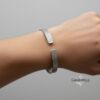 Matte Silver Cuff Bracelet for Men Custom Engraved — natural light shot, handmade in Israel