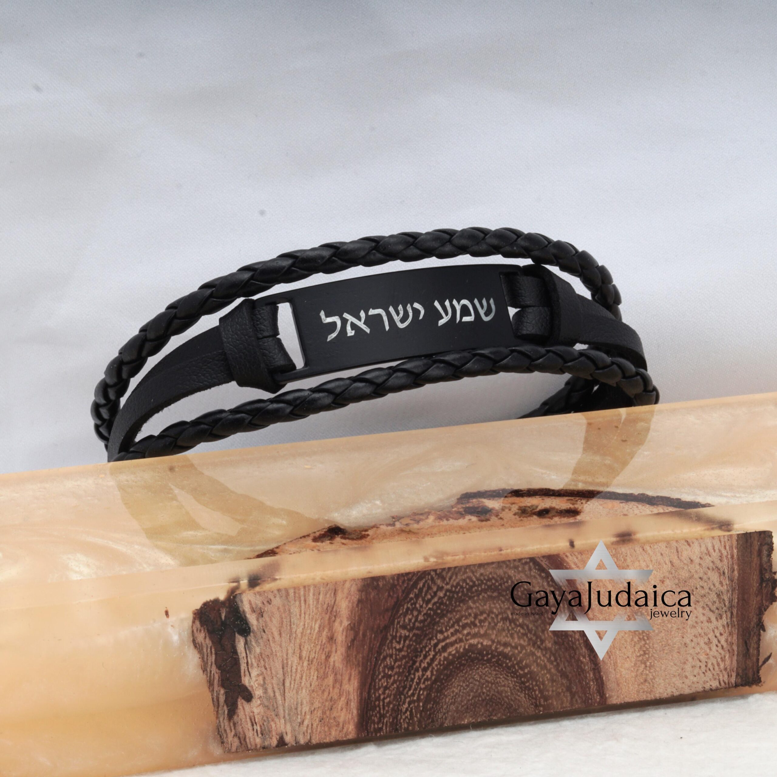 Personalized Men's Braided Leather Bracelet — Engraved Stainless Steel Nameplate Personalized Men's Braided Leather Bracelet — Engraved Stainless Steel Nameplate