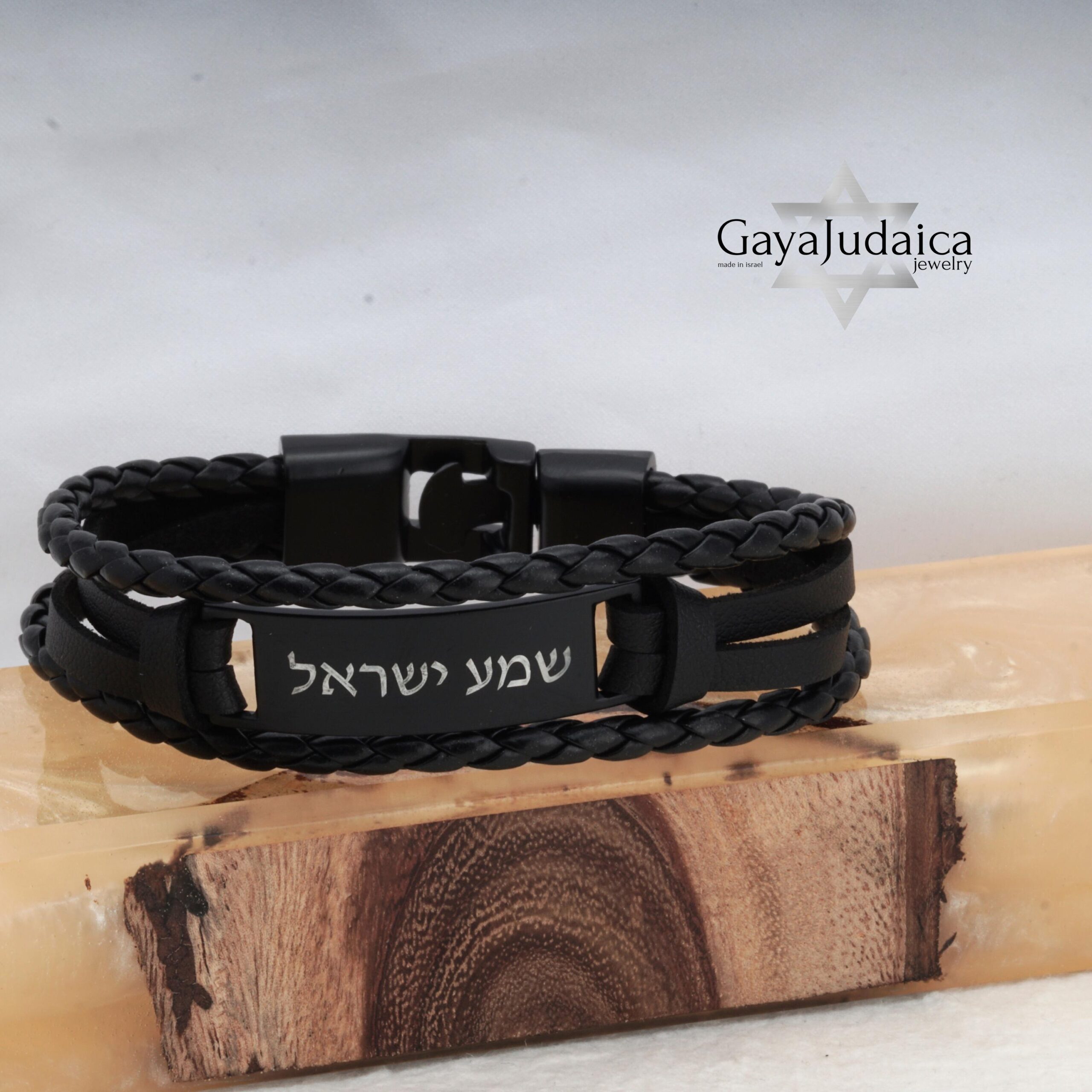 Personalized Men's Braided Leather Bracelet — Engraved Stainless Steel Nameplate Personalized Men's Braided Leather Bracelet — Engraved Stainless Steel Nameplate