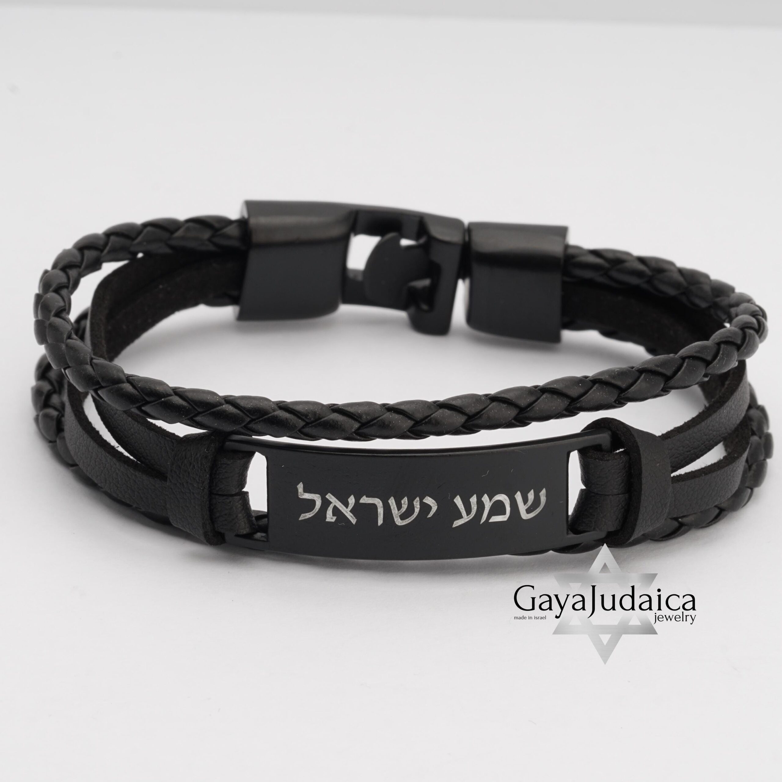 Personalized Men's Braided Leather Bracelet — Engraved Stainless Steel Nameplate Personalized Men's Braided Leather Bracelet — Engraved Stainless Steel Nameplate