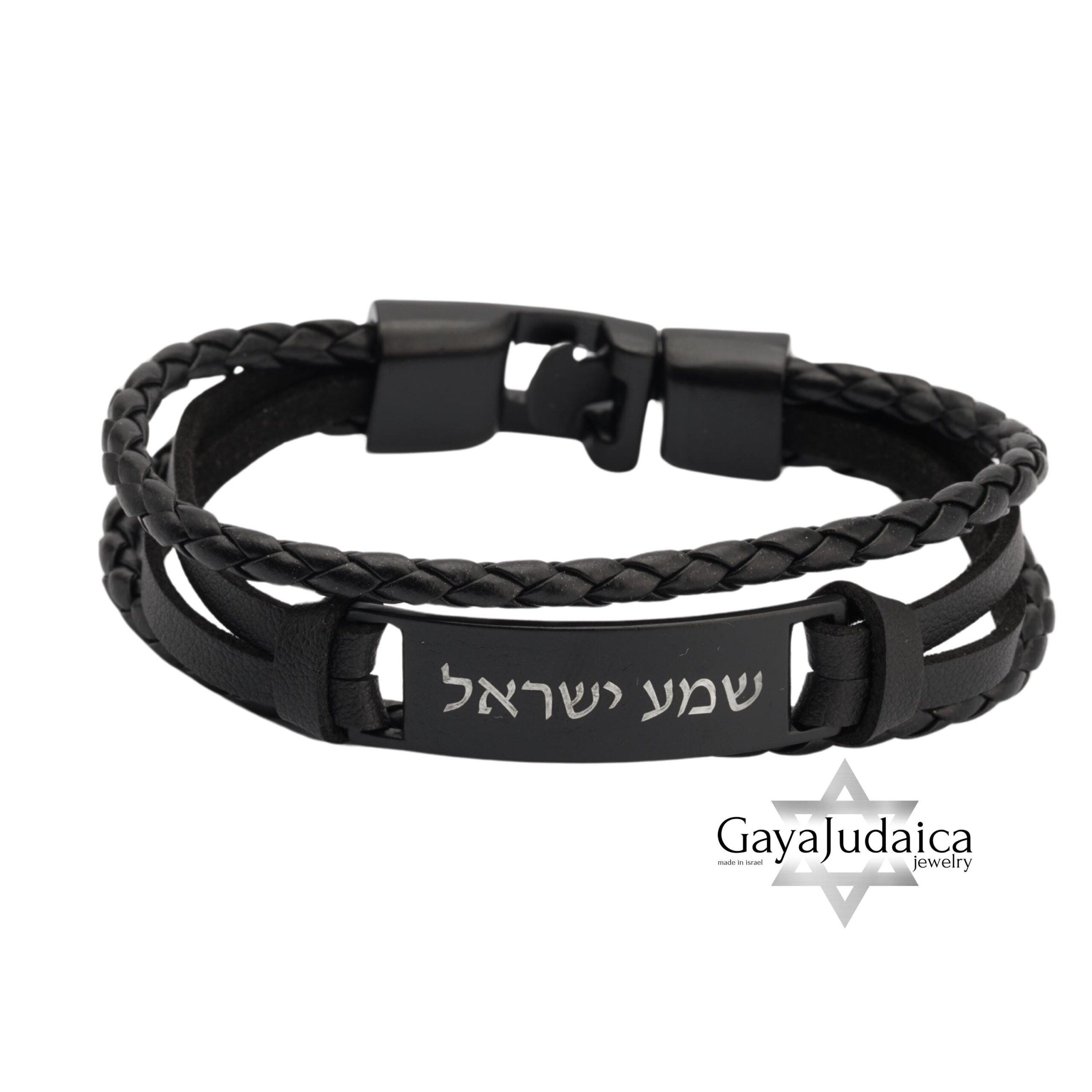 Personalized Men's Braided Leather Bracelet — Engraved Stainless Steel Nameplate Personalized Men's Braided Leather Bracelet — Engraved Stainless Steel Nameplate