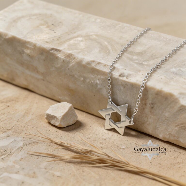 Mini Star of David Necklace Sterling Silver — main photo, handmade in Israel