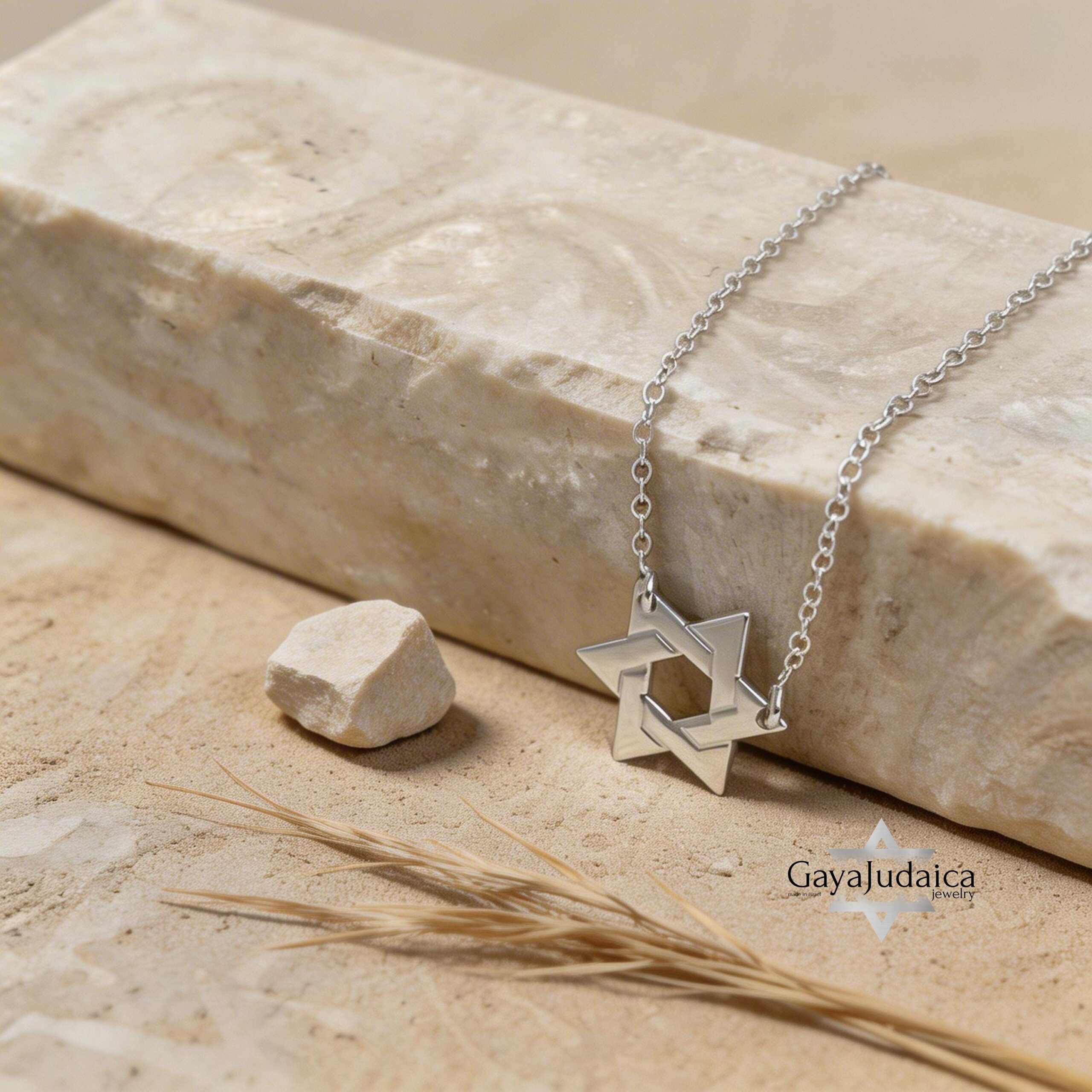 Mini Star of David Necklace — Sterling Silver / 24K Gold / Rose Gold, Handmade Judaica Mini Star of David Necklace — Sterling Silver / 24K Gold / Rose Gold, Handmade Judaica