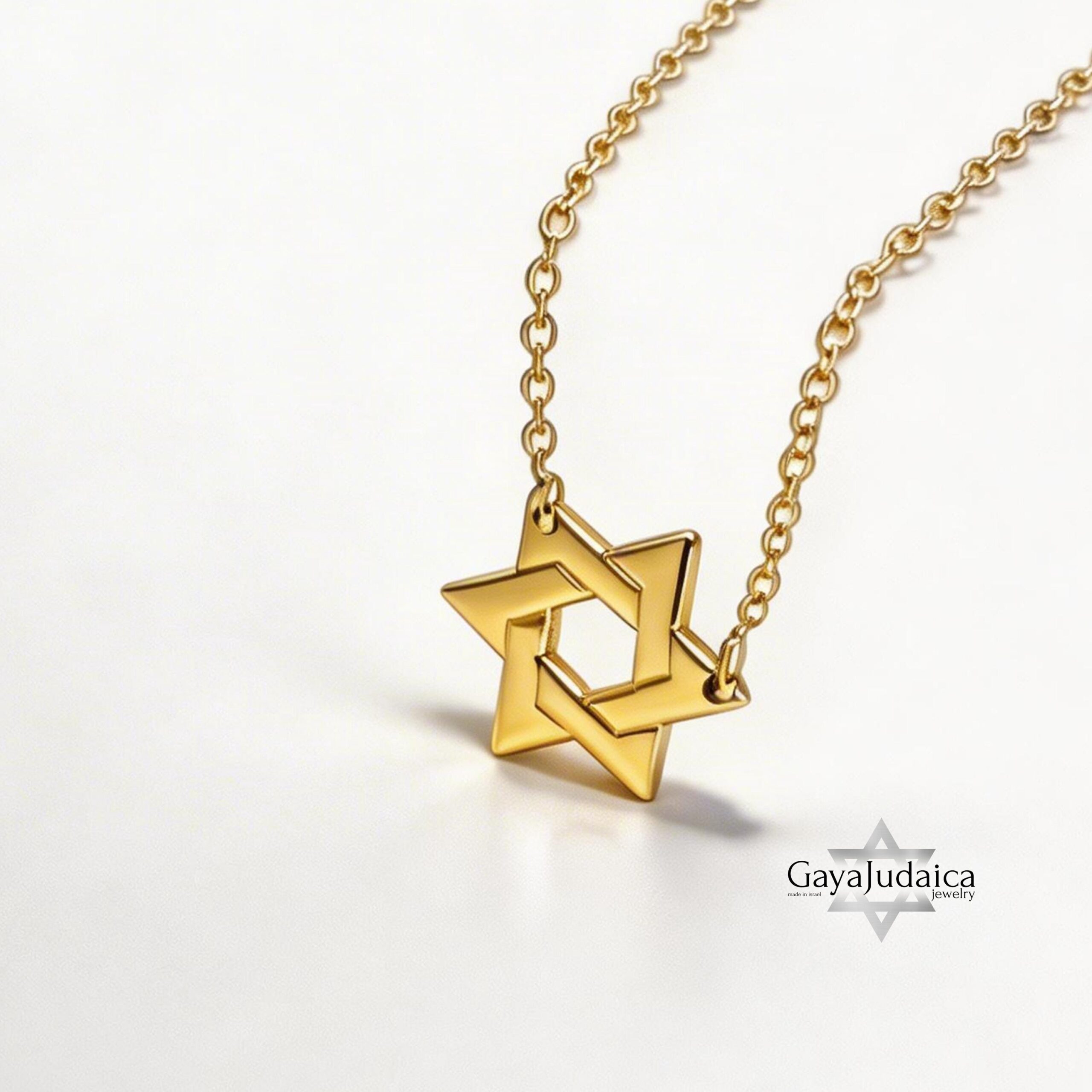 Mini Star of David Necklace — Sterling Silver / 24K Gold / Rose Gold, Handmade Judaica Mini Star of David Necklace — Sterling Silver / 24K Gold / Rose Gold, Handmade Judaica