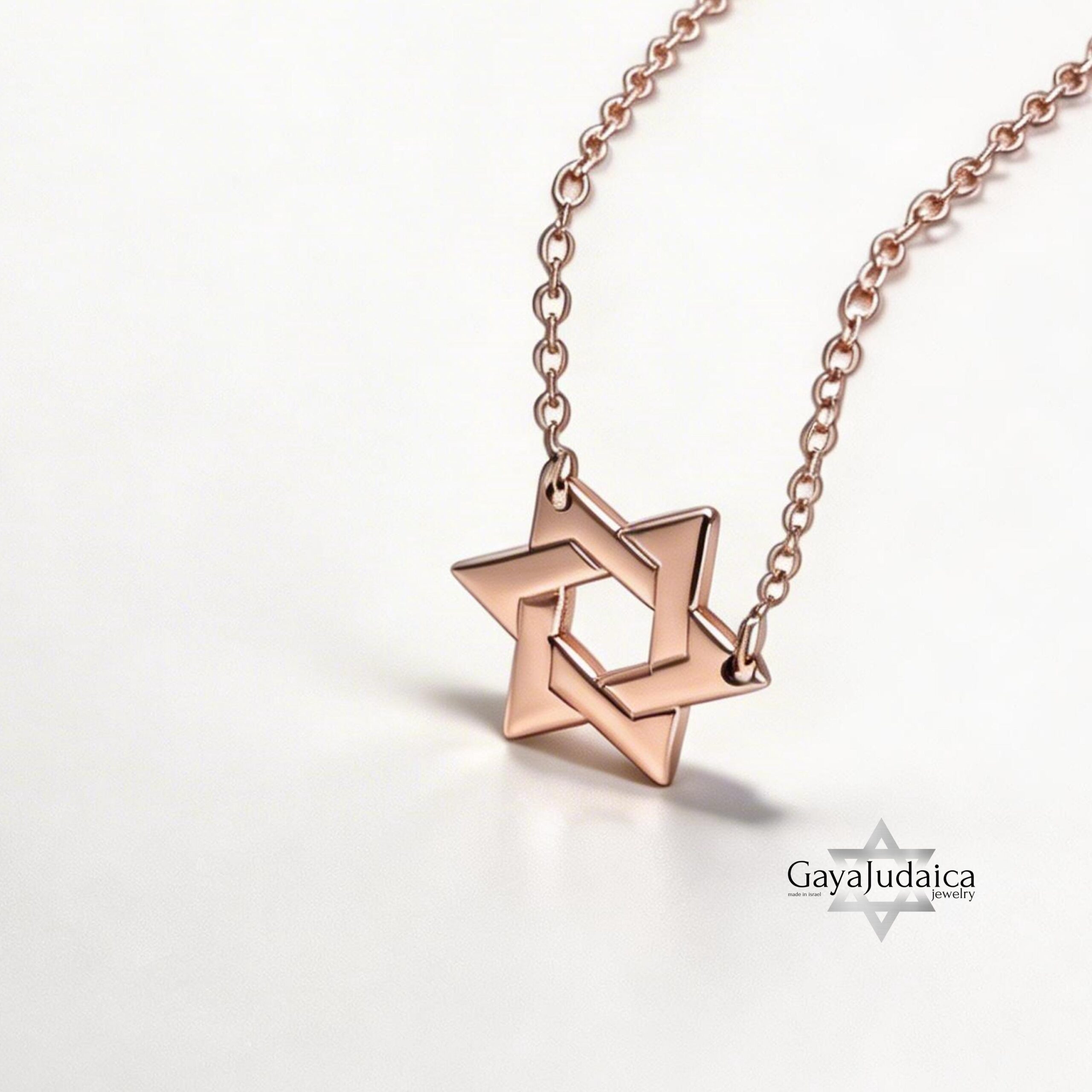 Mini Star of David Necklace — Sterling Silver / 24K Gold / Rose Gold, Handmade Judaica Mini Star of David Necklace — Sterling Silver / 24K Gold / Rose Gold, Handmade Judaica
