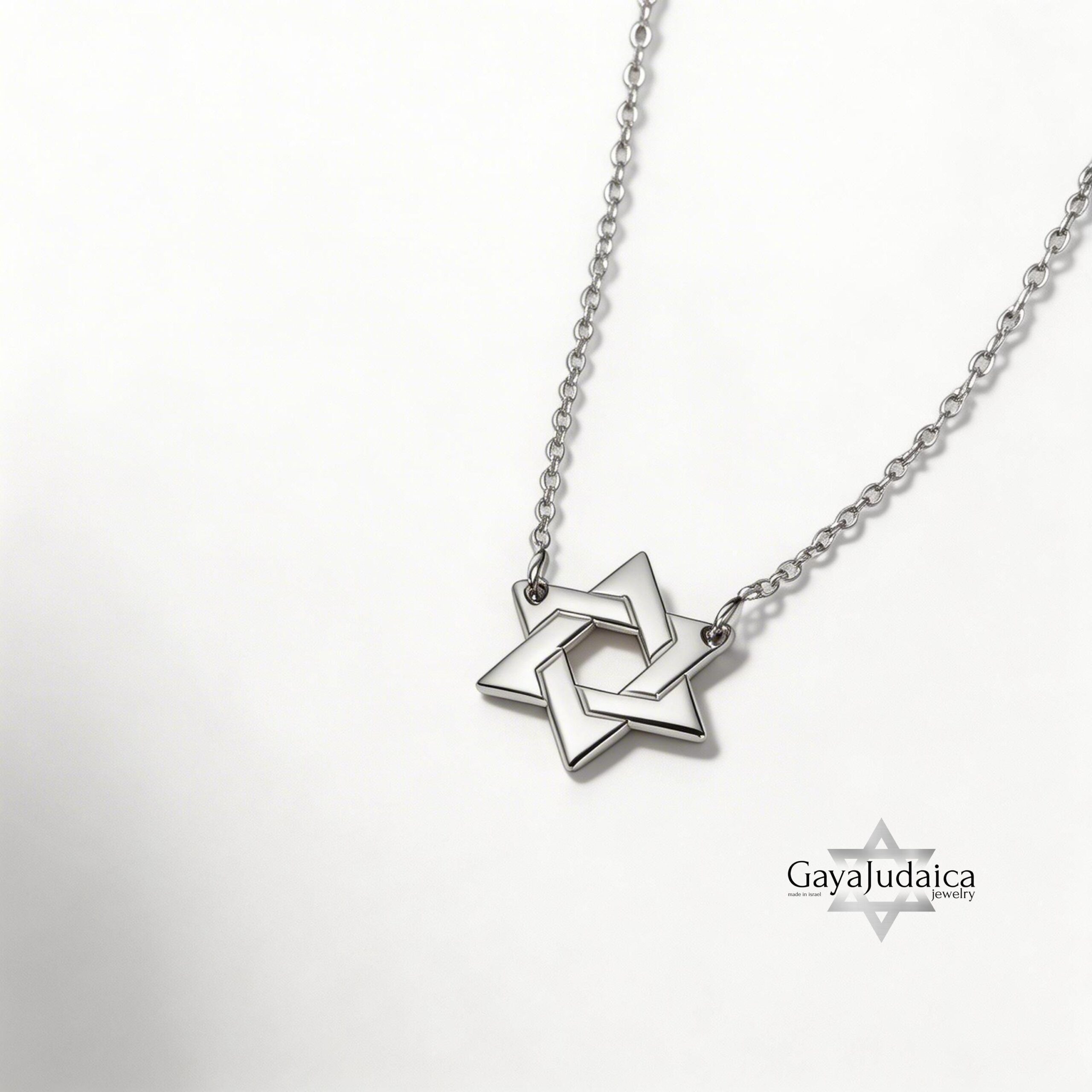 Mini Star of David Necklace — Sterling Silver / 24K Gold / Rose Gold, Handmade Judaica Mini Star of David Necklace — Sterling Silver / 24K Gold / Rose Gold, Handmade Judaica