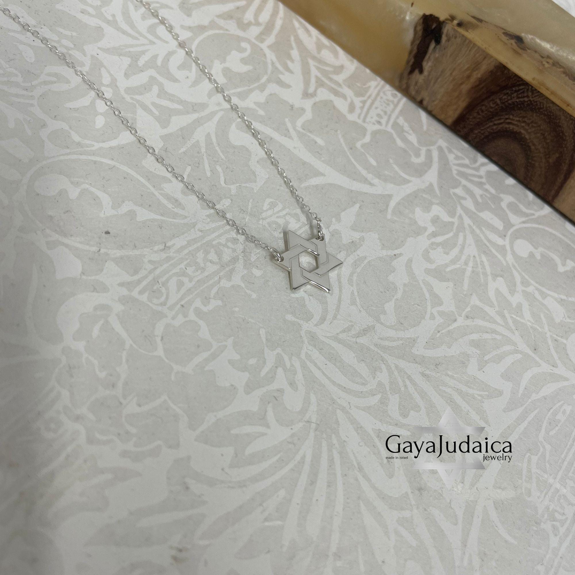Mini Star of David Necklace — Sterling Silver / 24K Gold / Rose Gold, Handmade Judaica Mini Star of David Necklace — Sterling Silver / 24K Gold / Rose Gold, Handmade Judaica
