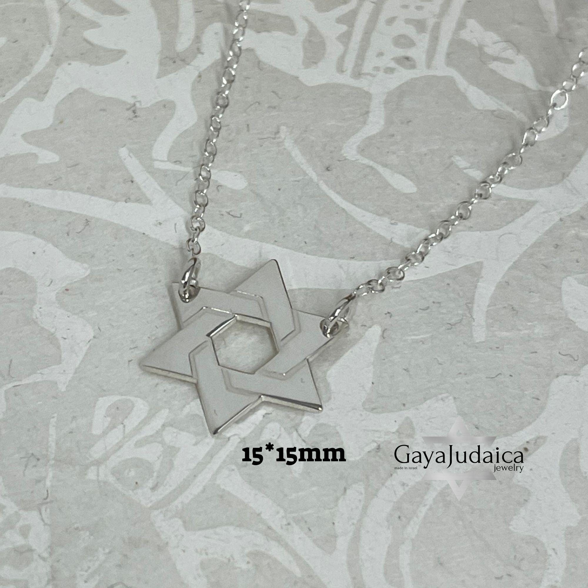 Mini Star of David Necklace — Sterling Silver / 24K Gold / Rose Gold, Handmade Judaica Mini Star of David Necklace — Sterling Silver / 24K Gold / Rose Gold, Handmade Judaica