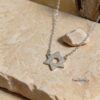 Mini Star of David Necklace Sterling Silver — styled shot, handmade in Israel