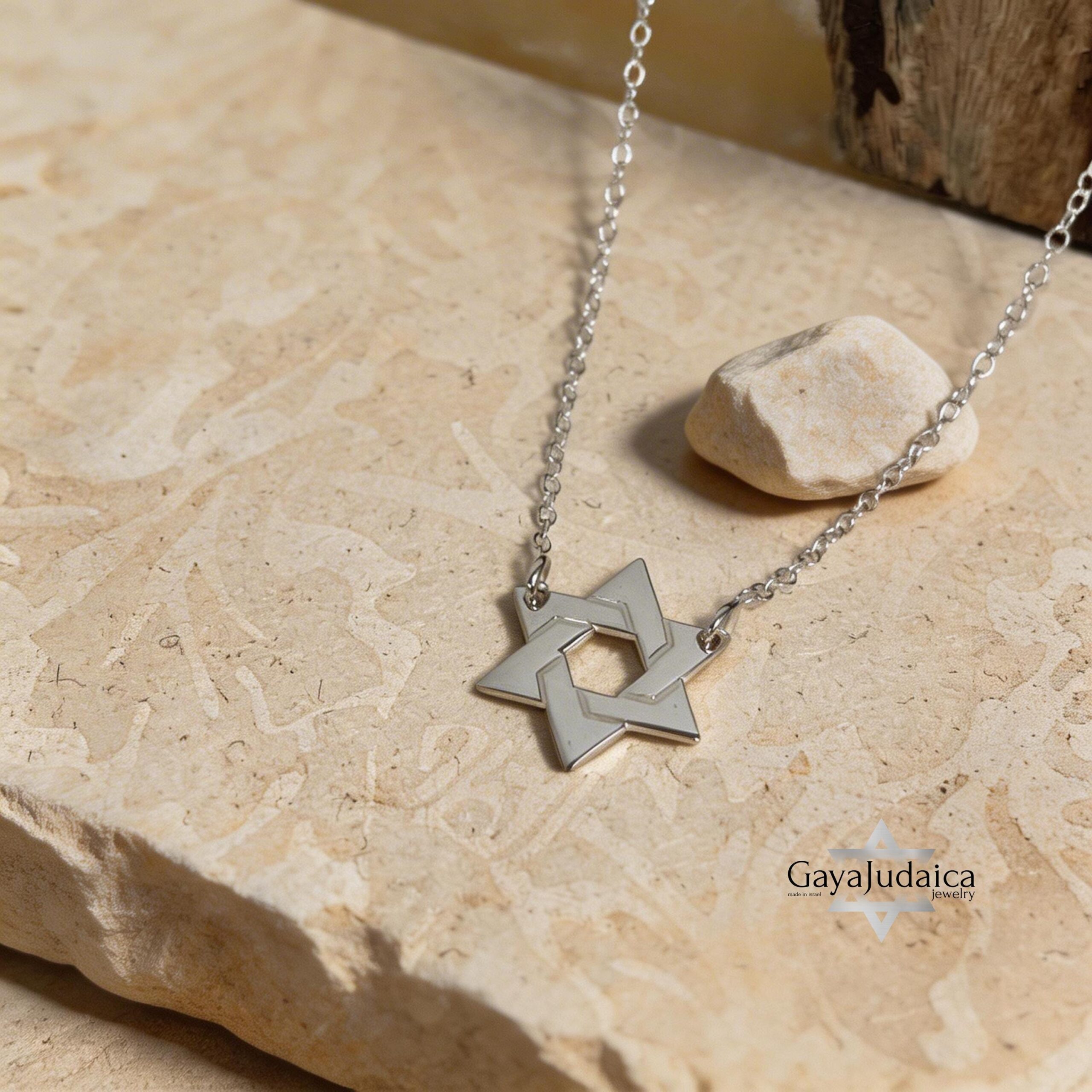 Mini Star of David Necklace — Sterling Silver / 24K Gold / Rose Gold, Handmade Judaica Mini Star of David Necklace — Sterling Silver / 24K Gold / Rose Gold, Handmade Judaica