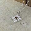 Nano Bible Rope Necklace Zircon Israel — top-down view, handmade in Israel