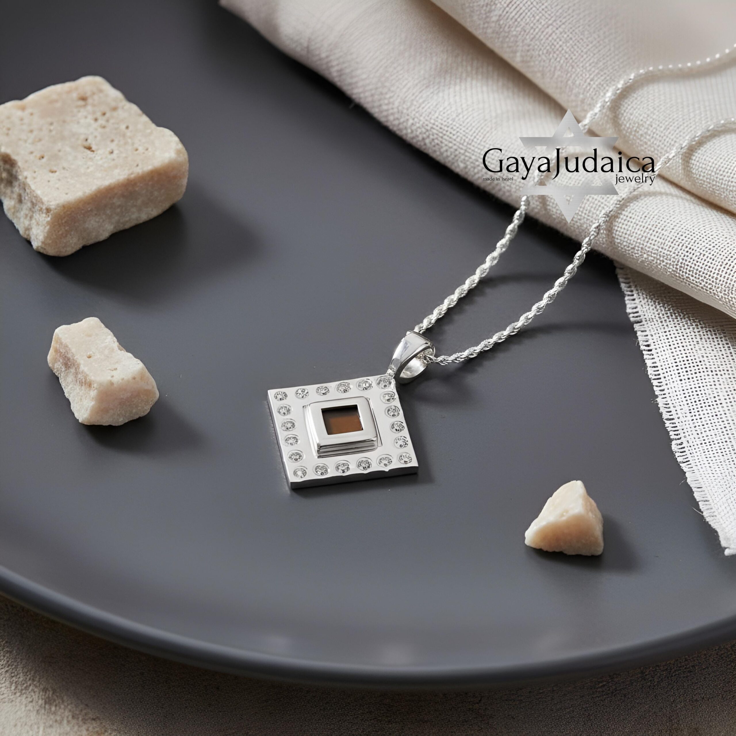 Nano Bible Rope Necklace — Encrusted with Zircons, Sparkling Symbol of Faith from Israel Nano Bible Rope Necklace — Encrusted with Zircons, Sparkling Symbol of Faith from Israel