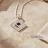 Nano Bible Rope Necklace Zircon Israel — plate composition, handmade in Israel