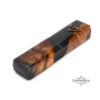 Olive Wood Mezuzah Case Black Epoxy — close-up, handmade in Israel