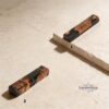 Olive Wood Mezuzah Case Black Epoxy — styled lifestyle, handmade in Israel