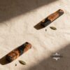 Olive Wood Mezuzah Case Black Epoxy — additional view, handmade in Israel