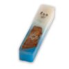 Olive Wood Mezuzah Case with Blue and White Epoxy Star of David — second view showing details and finish