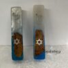 Olive Wood Mezuzah Case with Blue and White Epoxy Star of David — finishing photo, Gaya Judaica handmade