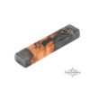 Olive Wood Mezuzah Case Gray Epoxy — detail view, handmade in Israel