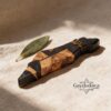 Olive Wood Mezuzah Case with Israel Map Epoxy Resin — main photo, handmade in Israel