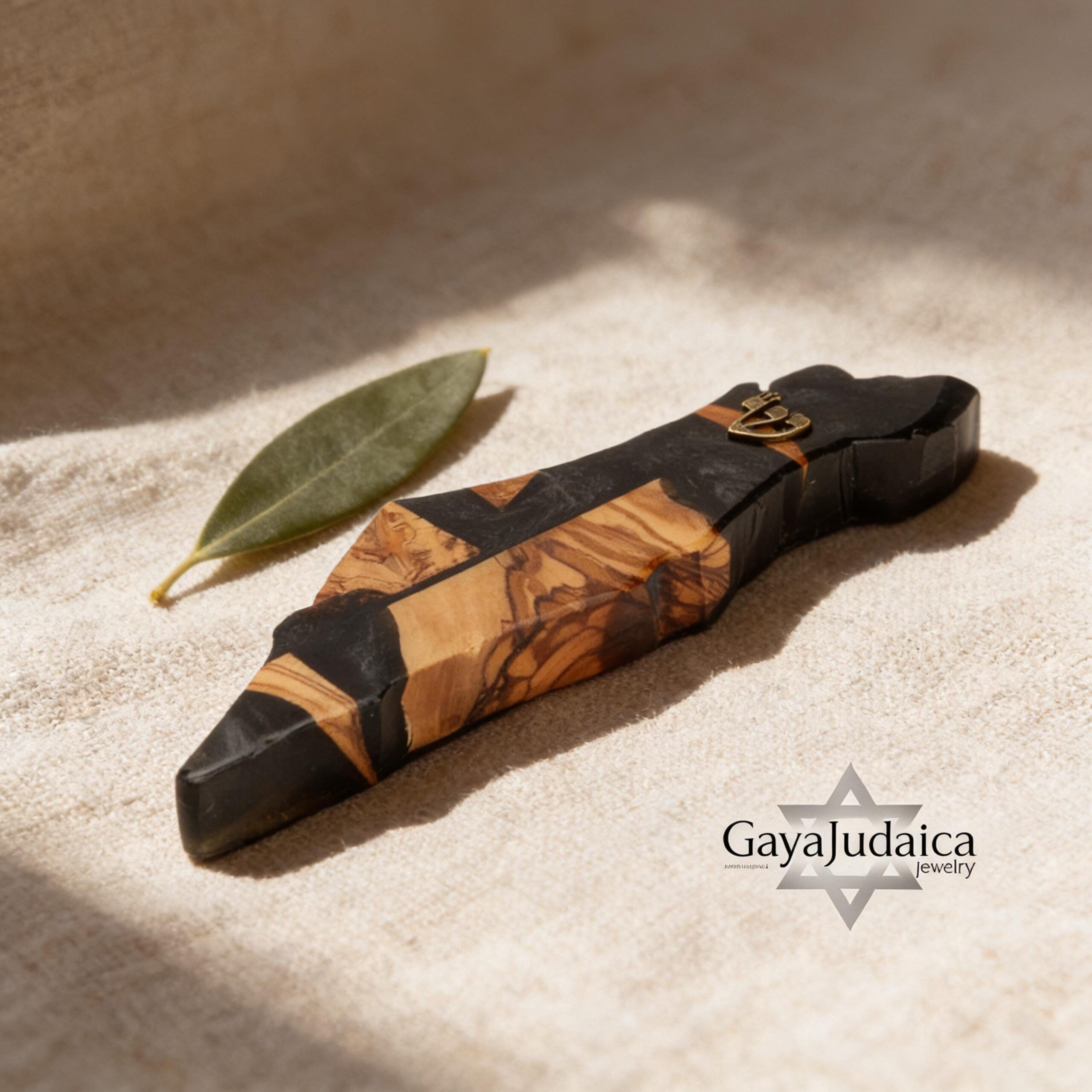 Handmade Olive Wood Mezuzah — Israel Map Epoxy Resin, Jewish Home Decor Handmade Olive Wood Mezuzah — Israel Map Epoxy Resin, Jewish Home Decor