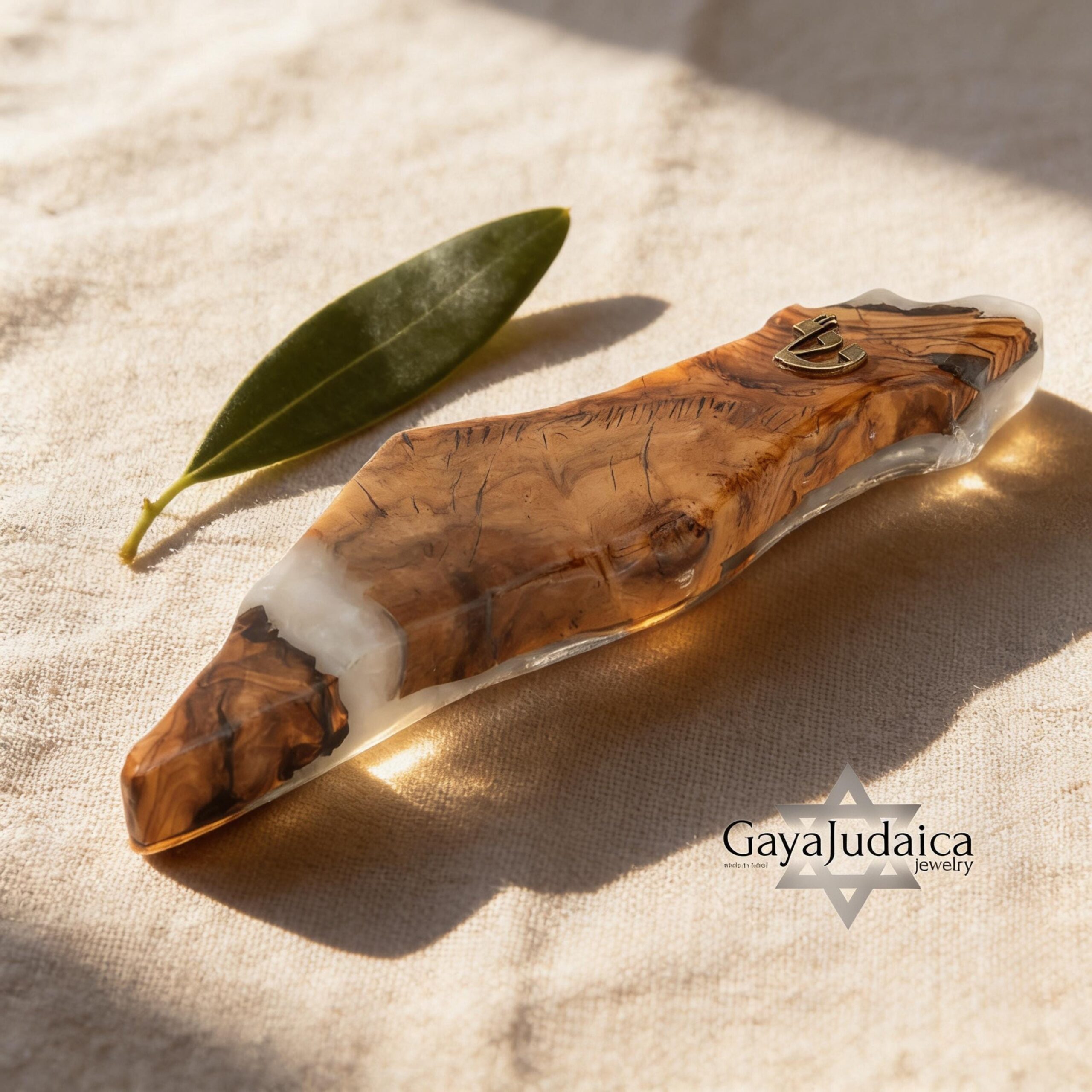 Handmade Olive Wood Mezuzah — Israel Map Epoxy Resin, Jewish Home Decor Handmade Olive Wood Mezuzah — Israel Map Epoxy Resin, Jewish Home Decor