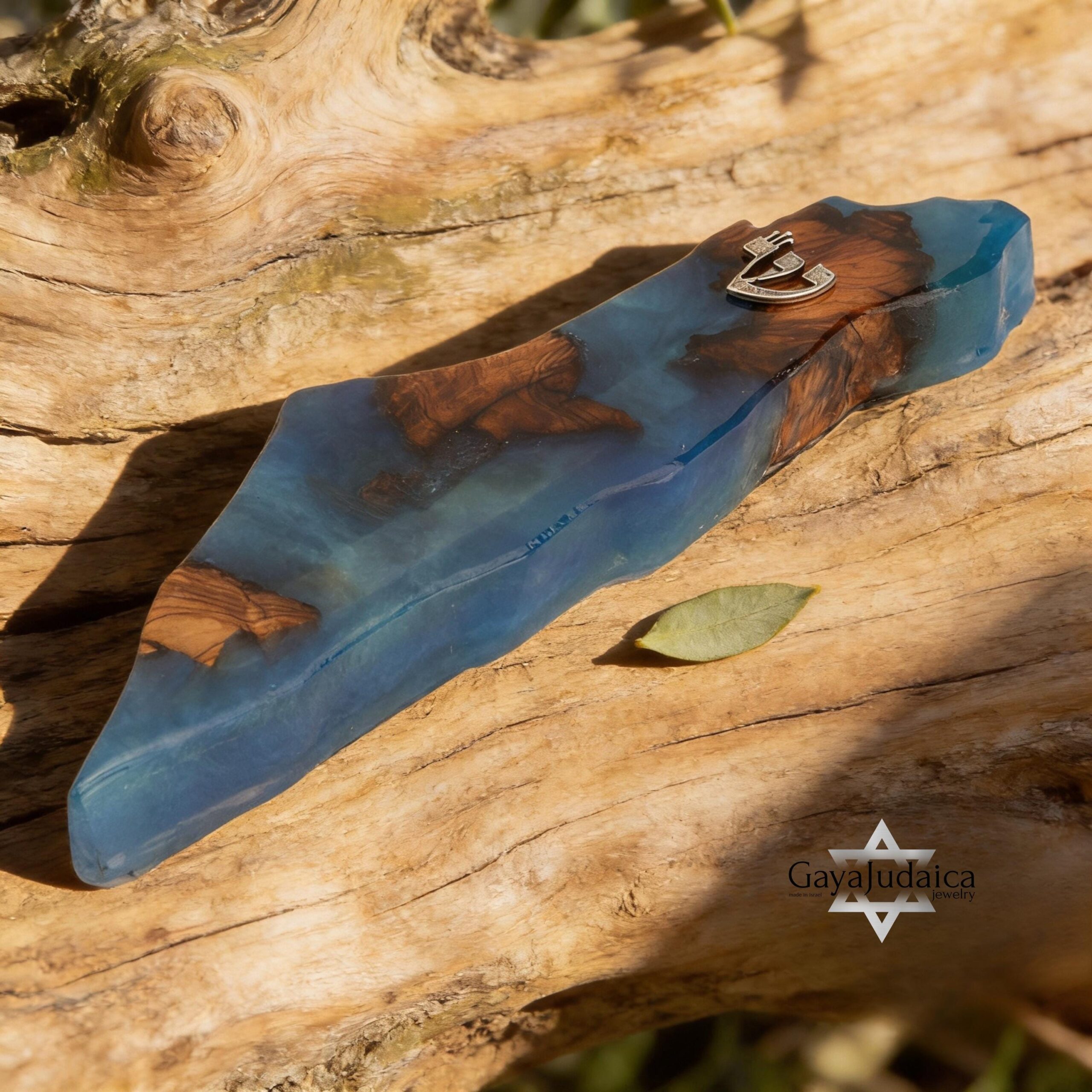 Handmade Olive Wood Mezuzah — Israel Map Epoxy Resin, Jewish Home Decor Handmade Olive Wood Mezuzah — Israel Map Epoxy Resin, Jewish Home Decor