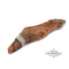 Olive Wood Mezuzah Case with Israel Map Epoxy Resin — staged view, handmade in Israel