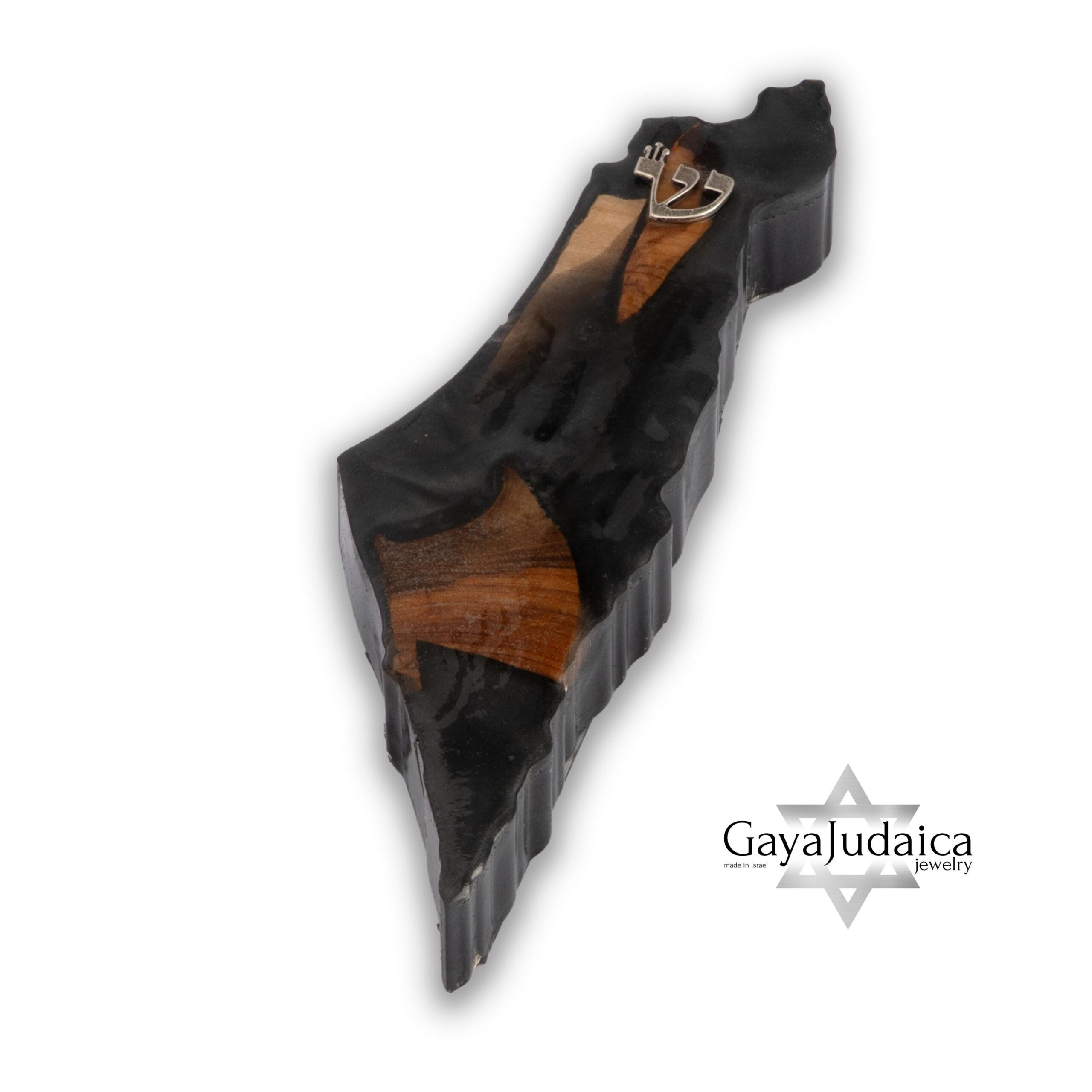 Handmade Olive Wood Mezuzah — Israel Map Epoxy Resin, Jewish Home Decor Handmade Olive Wood Mezuzah — Israel Map Epoxy Resin, Jewish Home Decor