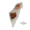 Olive Wood Mezuzah Case with Israel Map Epoxy Resin — dark surface composition, handmade in Israel