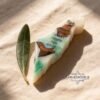 Olive Wood Mezuzah Case Israel Map Two Tone Resin — main photo, handmade in Israel