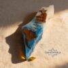 Olive Wood Mezuzah Case Israel Map Two Tone Resin — close-up, handmade in Israel