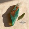Olive Wood Mezuzah Case Israel Map Two Tone Resin — close-up detail, handmade in Israel