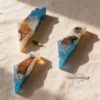 Olive Wood Mezuzah Case Israel Map Two Tone Resin — warm-tone styled, handmade in Israel