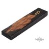 Olive Wood Mezuzah Case Modern Epoxy Judaica — close-up, handmade in Israel