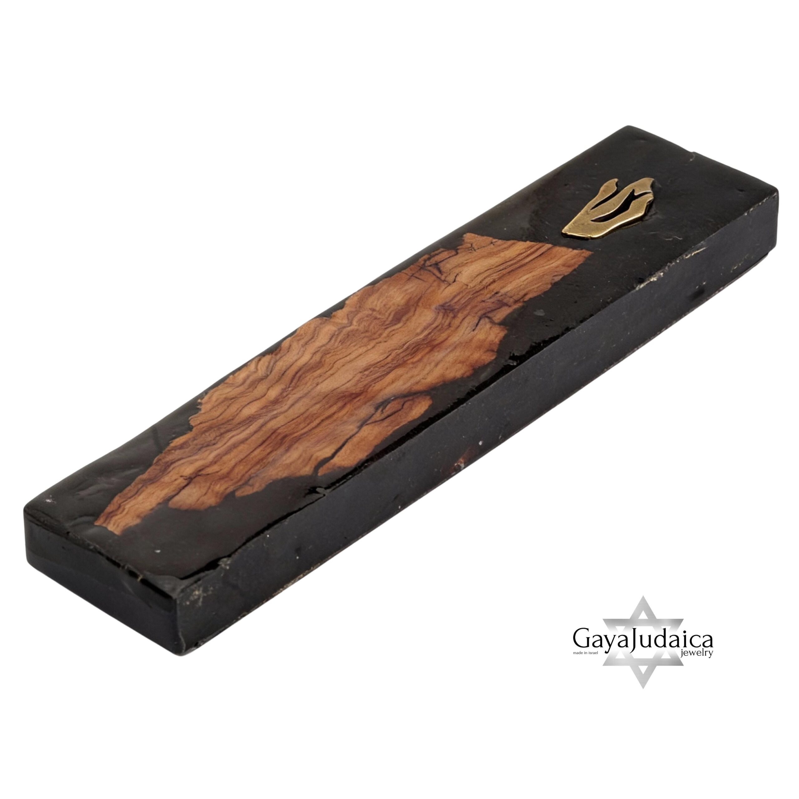 Handmade Olive Wood Mezuzah — Modern Epoxy Judaica, Jewish Home Blessing Handmade Olive Wood Mezuzah — Modern Epoxy Judaica, Jewish Home Blessing